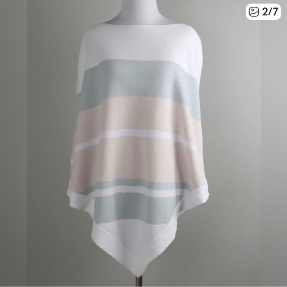 Barefoot Dream Women's Striped Poncho Sweater - Picture 2 of 5